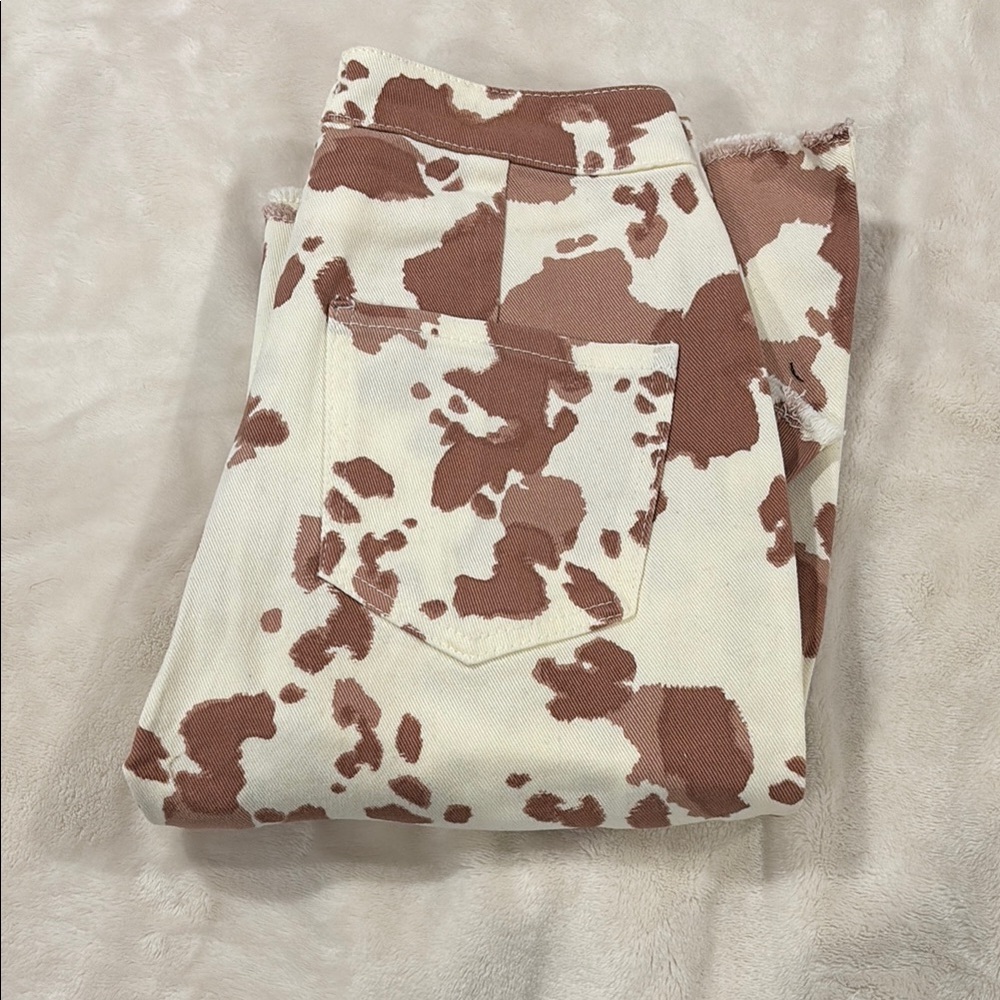 Altar'd State Brown and Cream Flare Jeans